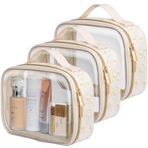 Floral Texture Tsa Approved Toiletry Bag - 180° Large Opening Clear Makeup🐠